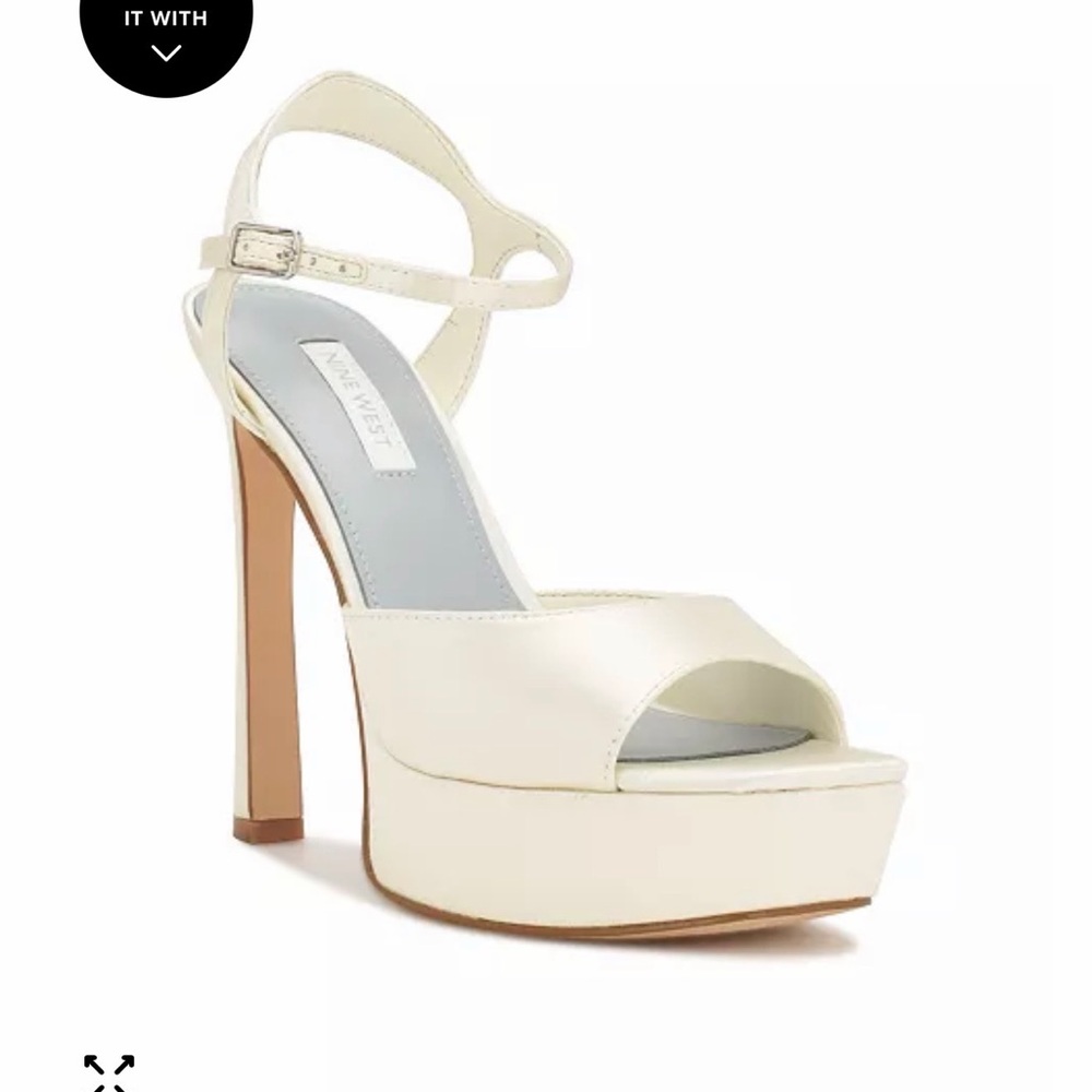 Nine West Women's Ivory Platform Ankle-Strap Sandal bridal